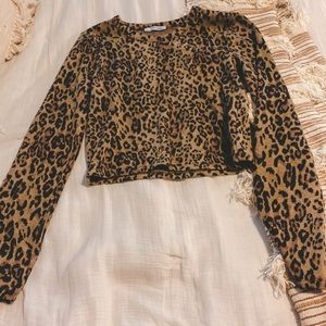 Cheetah print cropped sweater